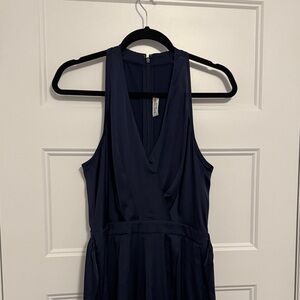 Ramy Brook Navy Sleeveless Wrap-Style Jumpsuit